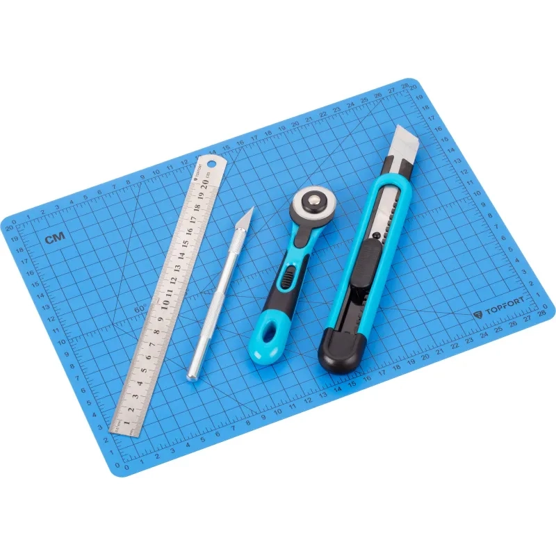Набор для вырезания Topfort A4, нож макет, нож 9 мм, нож рол 18мм, лин