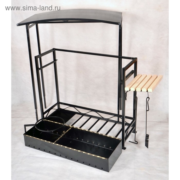 Мангал с крышей Хоттабыч 105 х 60 х 219 см, кочерга, совок, подставка под казан Мангал с крышей Хоттабыч 105 х 60 х 219 см, кочерга, совок, подставка под казан