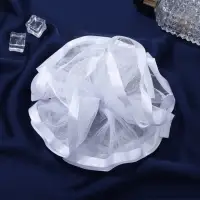 Бант для волос на резинке &laquo;Школьница&raquo;, волна, d=13 см, белый, МИКС