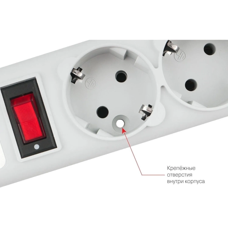 Сетевой фильтр Power Cube B 5.0 м 5 розеток (серый) 10А/2,2кВт (SPG-B-15)