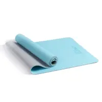 Коврик для фитнеса и йоги ONLYTOP, нескользящий, 183&times;61&times;0.6 см, цвет серый/голубой