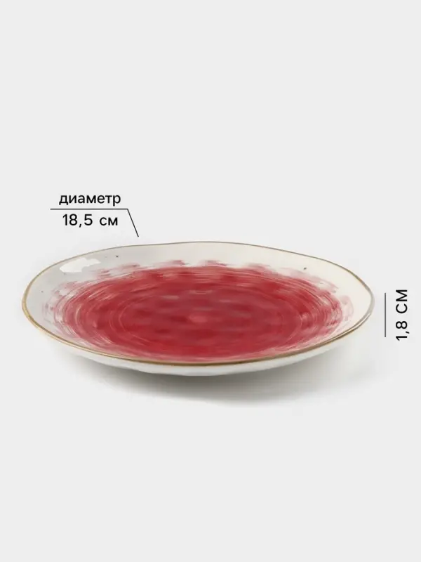 Тарелка Доляна &laquo;Космос&raquo;, d=18.5 см, фарфор, белая, красная