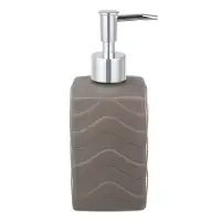 VETTA Дозатор для жидкого мыла, керамика, 18x7x7 см, волны, серый