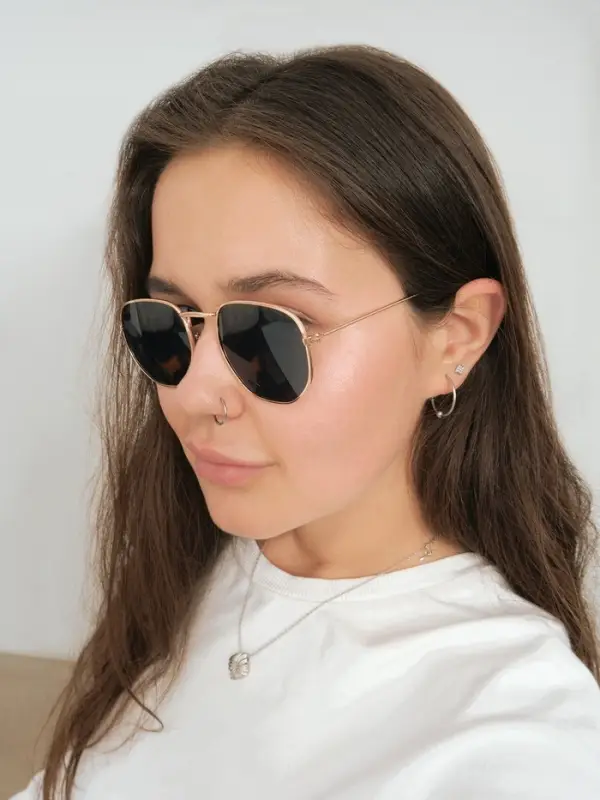 Очки солнцезащитные &laquo;OneSun. Круглые&raquo;, uv 400, линза 4.5&times;5.5 см, цвет золотой, чёрный