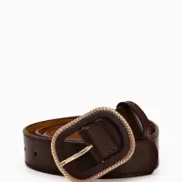 Ремень жен 05-01-07-01, Июнь2507, 3*0,3*110 см, без винта, пряж золото+пласт, 1 прокол корич   10903