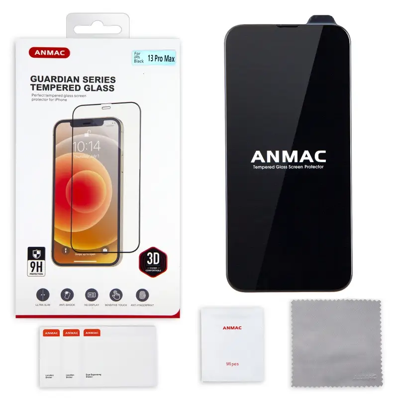 Защитное стекло для iPhone 13 Pro Max 3D ANMAC черный Арт. 1137224