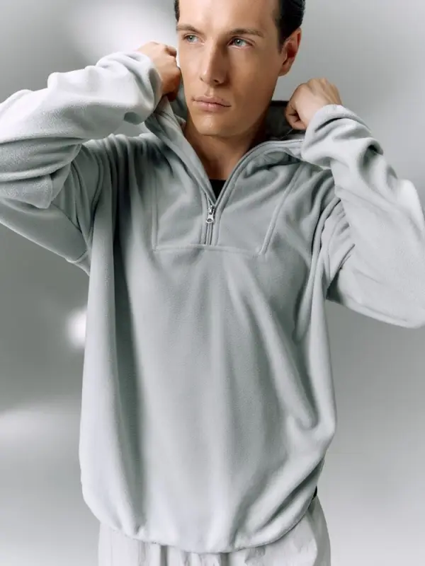 Анорак флисовый унисекс Fliska, светло-серый, размер M/L Анорак флисовый унисекс Fliska, светло-серый, размер M/L