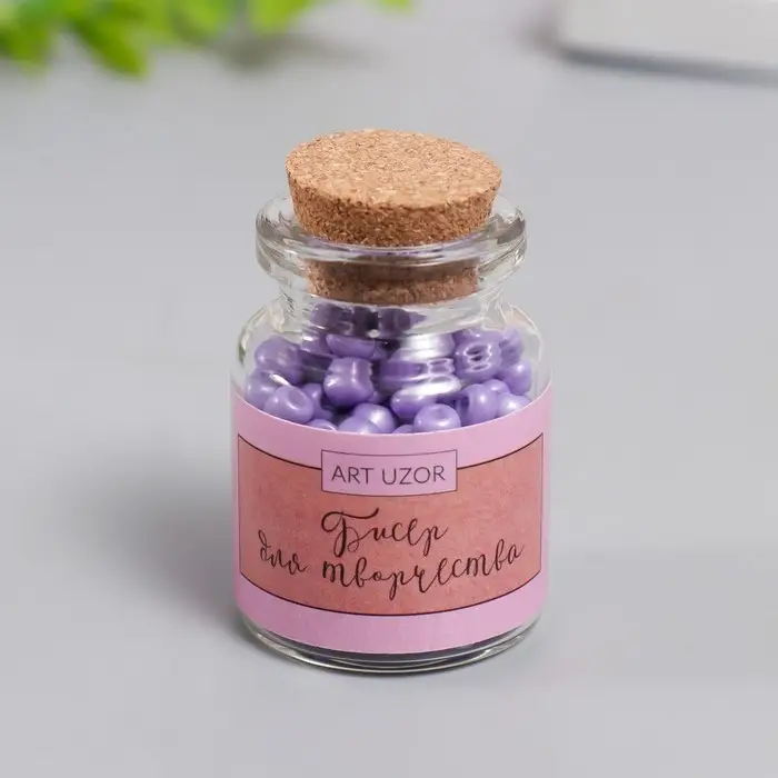 Бисер круглый 6/0 в бутылочке  Бисер круглый 6/0 в бутылочке "Глициния" 20 гр