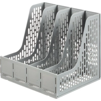 Лоток вертикальный д/бумаг Deli E9844,сбор,4отд,сер,325x257x275мм,пл