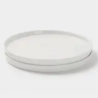 Тарелки Magistro White Snow, набор 2 шт., d=20 см, фарфор, белые