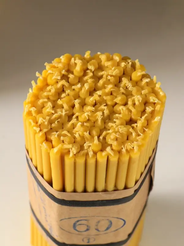 Свечи церковные медовые №60, упаковка 1 кг, парафин, медовое масло