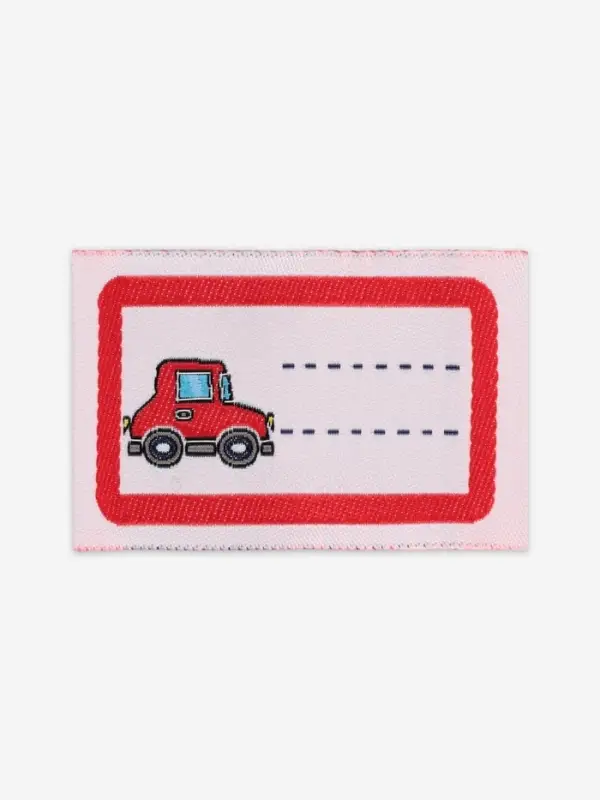 Нашивка именная &laquo;Машинка&raquo;, 5.5&times;3.2 см, 10 шт., красная