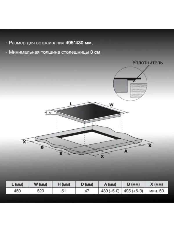 Варочная поверхность HHE 4554 BG черный Варочная поверхность HHE 4554 BG черный