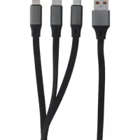 Кабель Type-C-Type-C, 2 А, Type-C-microUSB, lighting, с подставкой, 3 А, 1 м, чёрный