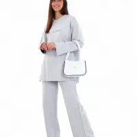 Сумка молодёжная на молнии, с принтом, 24&times;6.5&times;17 см, белая