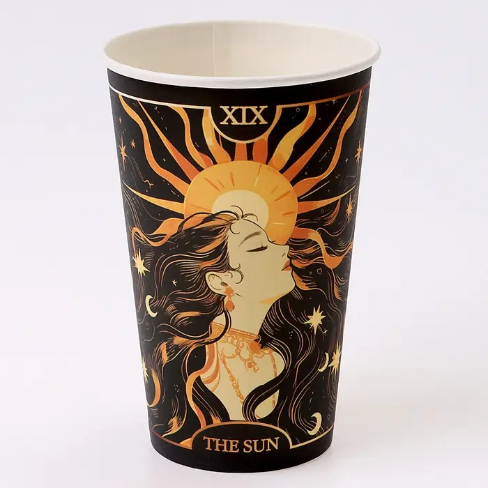Стакан одноразовый бумажный для кофе &laquo;Таро Солнце&raquo;, 400 мл