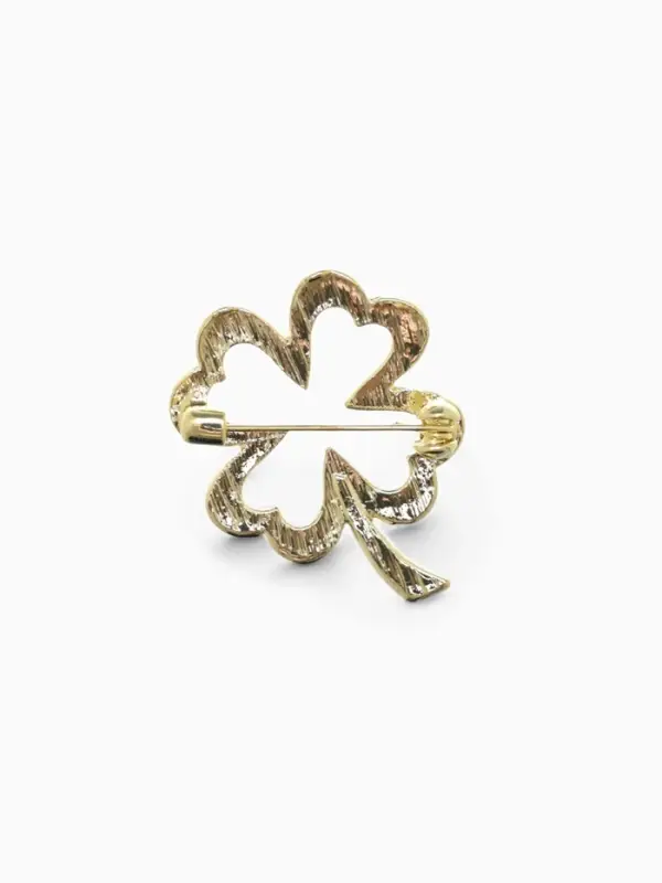 Брошь &laquo;Клевер&raquo;, контур, цвет золото