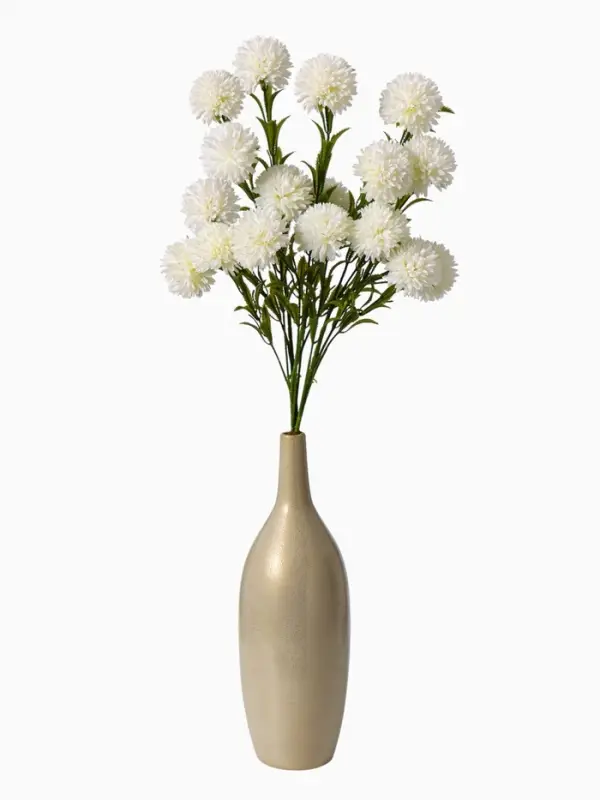 Цветы искусственные &laquo;Хризантема помпон&raquo;, h=80 см, d=6 см, белые