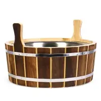 Шайка - таз для бани и сауны &laquo;Добрыня&raquo;, 15 л, деревянная, нержавеющая вставка