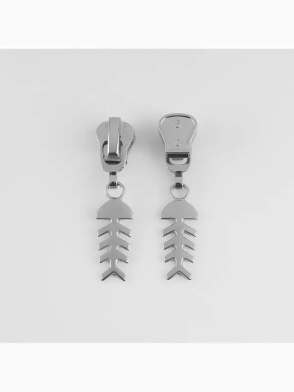 Бегунок для молнии &laquo;Трактор&raquo;, №5, &laquo;Рыба&raquo;, 10 шт., цвет никель