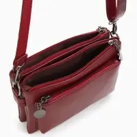 Сумка женская кросс-боди на молнии, 20.5&times;2&times;13 см, бордовая