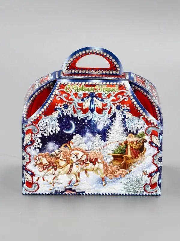 Подарочная новогодняя коробка «ЗИМНЯЯ ТРОЙКА в синем» Ларец малый, 18.5×12.5×19 см Подарочная новогодняя коробка «ЗИМНЯЯ ТРОЙКА в синем» Ларец малый, 18.5×12.5×19 см