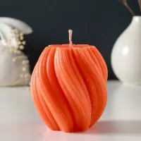 Свеча-цилиндр 9х8 см, 220 гр, с нарезкой, персик Свеча-цилиндр 9х8 см, 220 гр, с нарезкой, персик