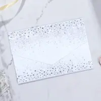 Приглашение на свадьбу в цветном конверте &laquo;Звёздный дождь&raquo;, с тиснением, розовый