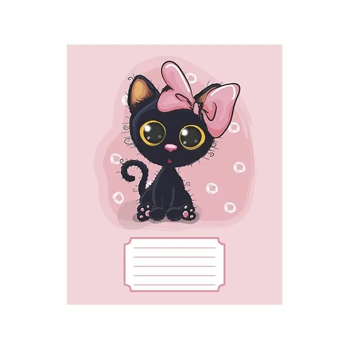 Тетрадь 12 листов в узкую линию Calligrata "Милашки с бантиком", обложка мелованная бумага, ВД-лак, блок офсет, белизна 95%, МИКС