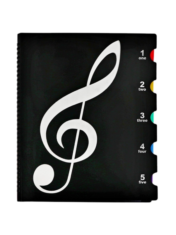 Нотная папка - 10 файлов 20 листов черная Нотная папка - 10 файлов 20 листов черная