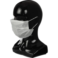 Маска медицинская 3-х сл., резинка, белая, картон 100шт/уп