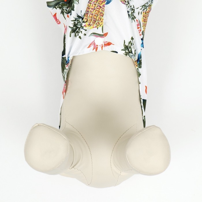 Рубашка для собак  Рубашка для собак "Тропики", L (ДС 28, ОГ 36, ОШ 26 см), белая