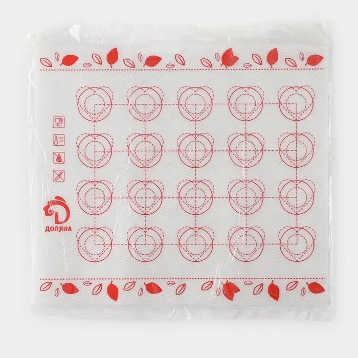 Коврик для выпечки армированный Доляна &laquo;Макарун&raquo;, силикон, 29.3&times;26 см, белый