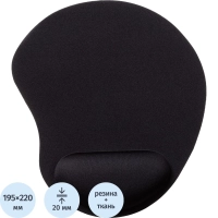 Коврик для мыши  HMP0003 резина+губка+ткань/22х19.5х0.2cm/черный