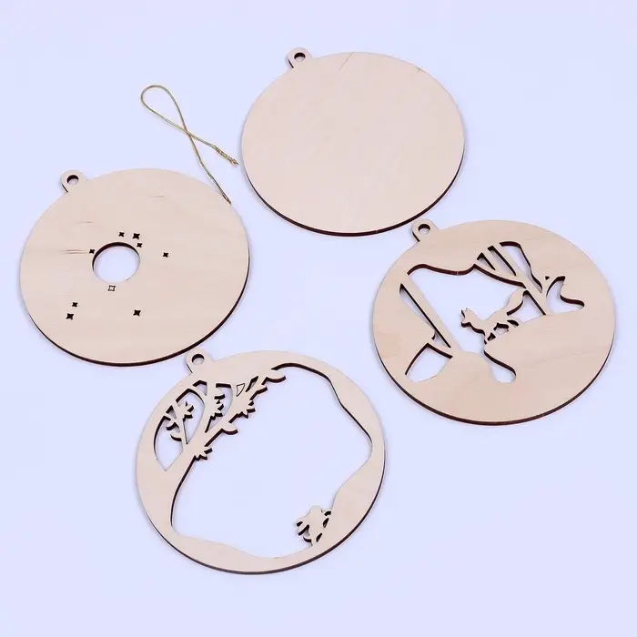 Заготовки для творчества. Деревянная ёлочная подвеска &laquo;Новый год! Лисёнок&raquo;