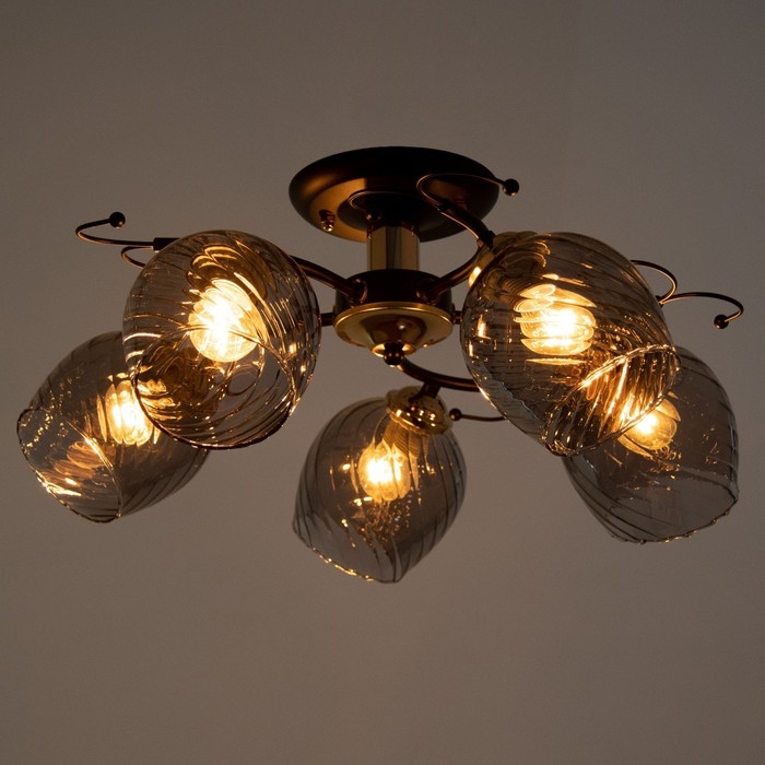 Люстра Люстра "Аста" 5хЕ27 40Вт чёрно-золотой 50х50х27 см BayerLux