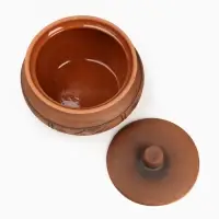 Жаровня Кунгурская керамика &laquo;Молочение&raquo;, 3 л, керамика, коричневая