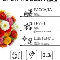Семена цветов Цинния &laquo;Калифорнийские гиганты&raquo; смесь, 0.3 г