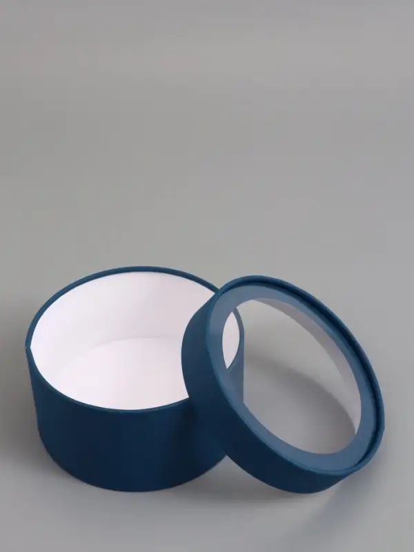 Подарочная коробка, морской, завальцованная с окном, 18 х 10 см