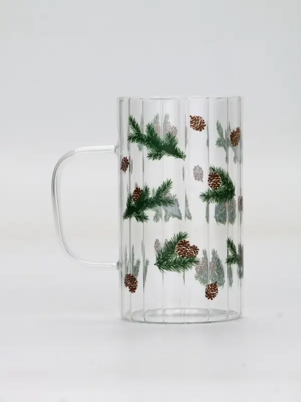 Кружка стеклянная «Шишки», 350 мл