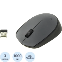 Мышь компьютерная Logitech беспроводная M170, Gray [910-004646