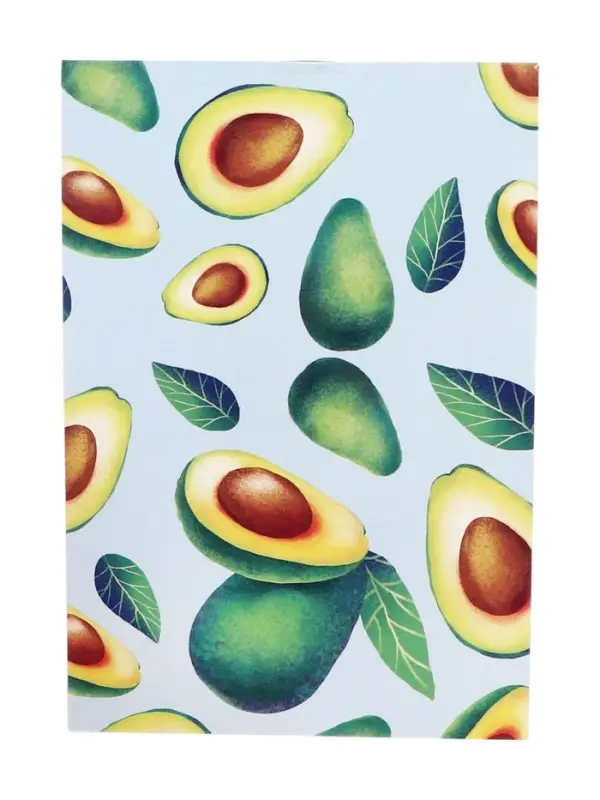 Блокнот А6, 32 листа в клетку на скрепке "Авокадо", обложка мелованный картон, блок офсет, МИКС