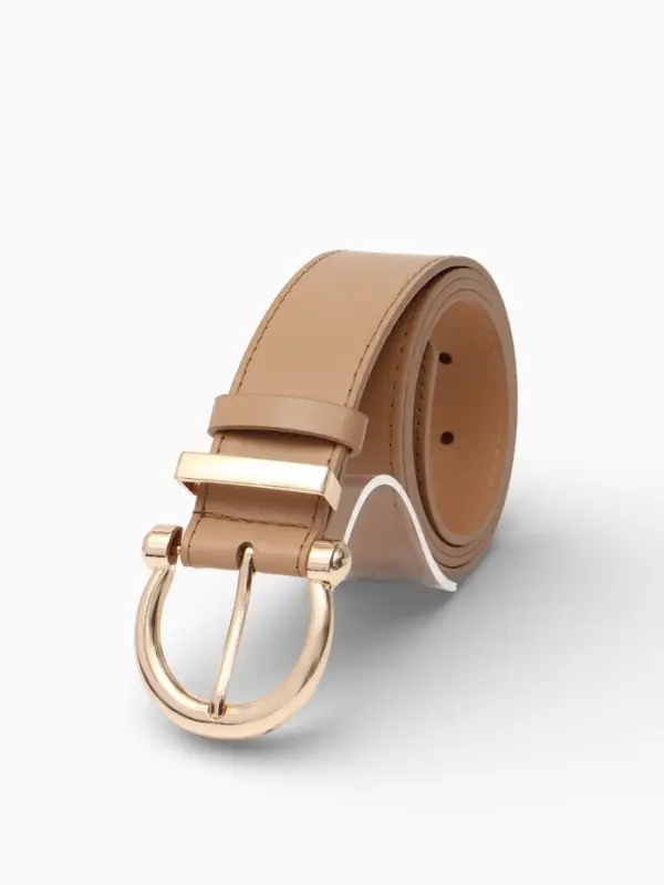 Ремень женский, 4&times;110 см, без винта, пряжка золотистая, 1 прокол, бежевый