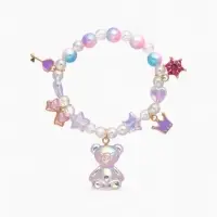 Браслет детский &laquo;Выбражулька. Мишка и звёзды&raquo;, d=5.5 см, фиолетовый