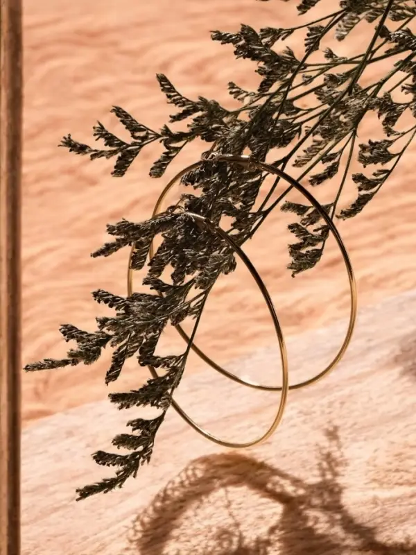 Серьги кольца QF &laquo;Классика&raquo;, d=8 см, цвет золото