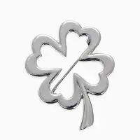 Брошь &laquo;Клевер&raquo;, контур, цвет серебро