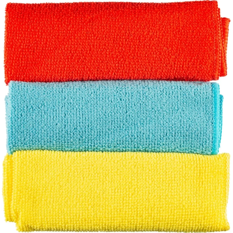 Салфетки хозяйственные из микрофибры универсальные 180gsm, 30х30см, 3шт/уп