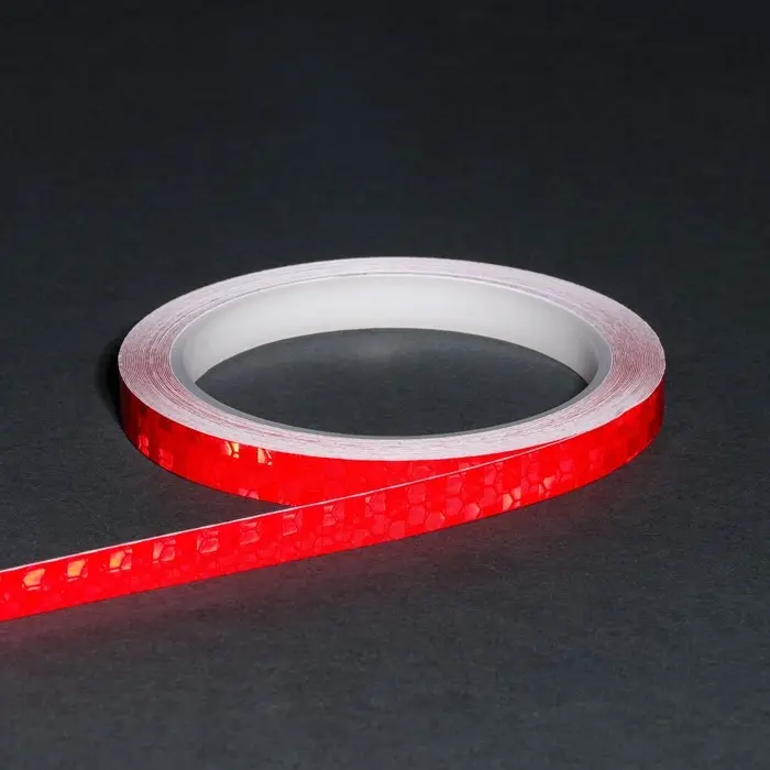 Светоотражающая лента, самоклеящаяся, красная, 1 см &times; 8 м