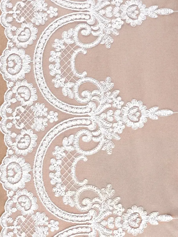 Кружево на сетке, 280 мм, 11&plusmn;1 м, айвори