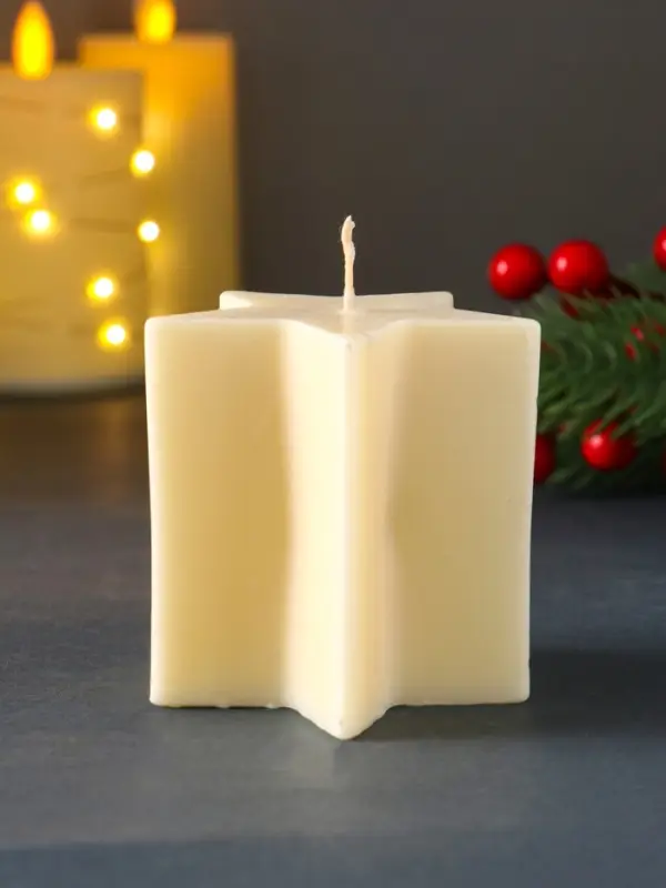 Свеча "Большая звезда" 75*75*75мм, белая